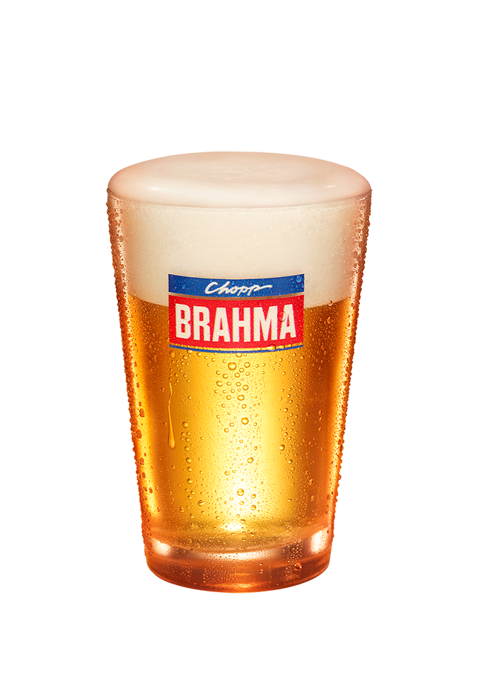 Um copo de chopp brahma 